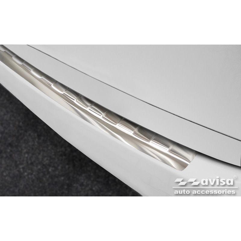 Stainless Steel Rear bumper protector  Porsche Cayenne II 2010-2014 & FL 2014- 'Ribs'