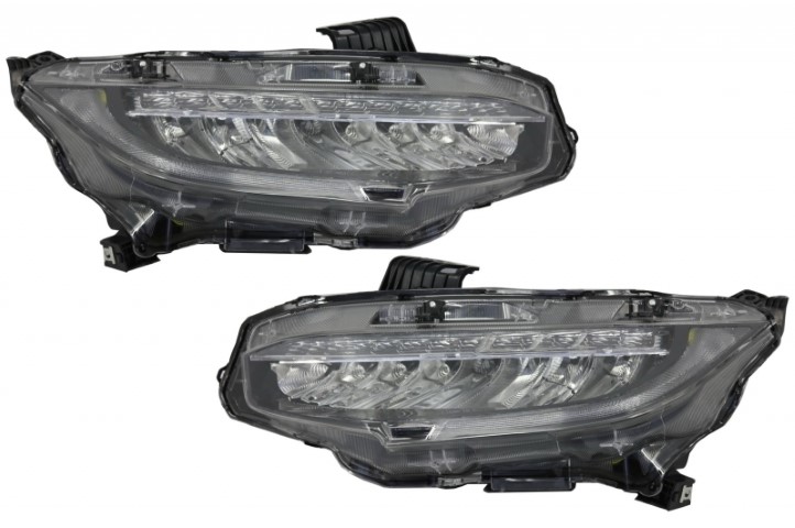 Headlights Honda Civic Mk10 (FC/FK) (2016-Up) Sedan & Hatchback Full LED Dynamic black