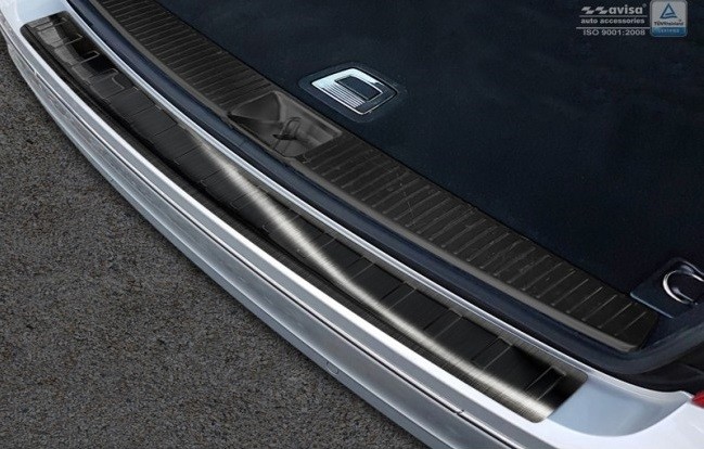 Zwart RVS Achterbumperprotector Mercedes C-Klasse W204 Kombi 201