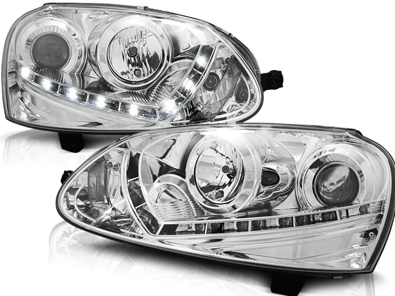 Headlights VW Golf V 03- + HID whiteh orginal led daylight