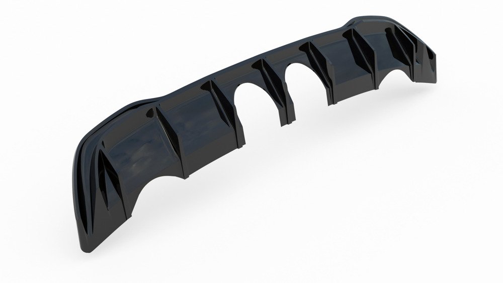 Diffuser passend voor Volkswagen Golf 8 Glans Zwart (R32 LOOK) met uitlaat