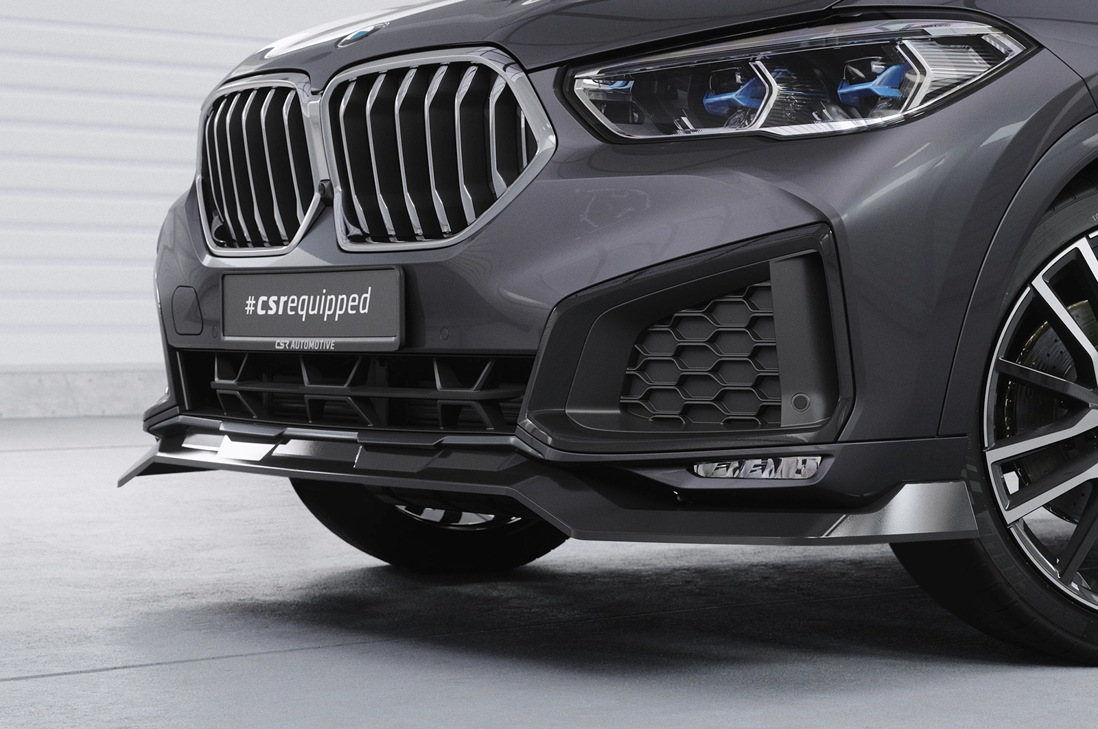 Voorspoiler passend voor BMW X6 (G06) Basis glans zwart