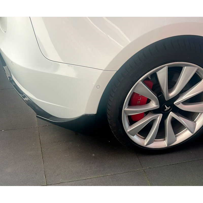 Rear bumper skirt (Diffuser)  Tesla Model 3 2017- 'Aero' (Glossy Black ABS)