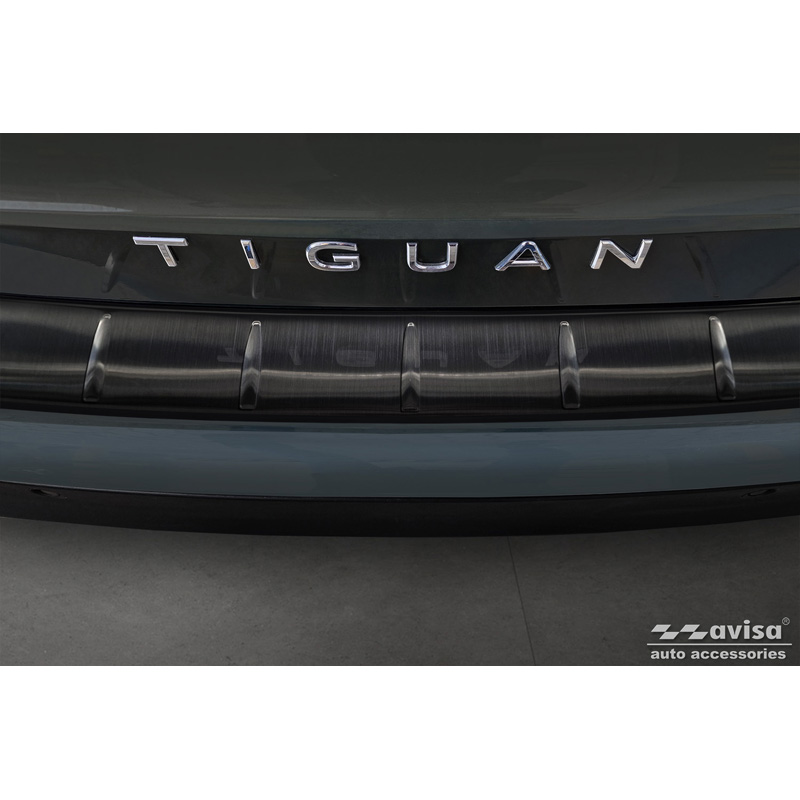 Black Stainless Steel Rear bumper protector  Volkswagen Tiguan (CT1) 2024- 'Ribs'