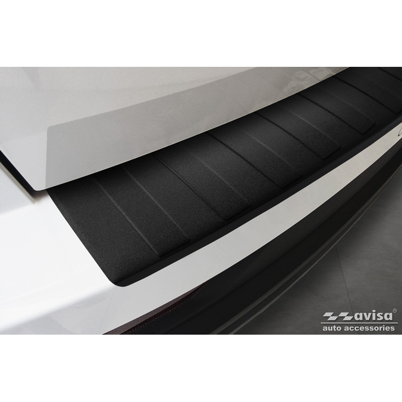 Matt Black Stainless Steel Rear bumper protector  Skoda Karoq Facelift 2022- + Sportline Facelift 2022-  'Ribs'