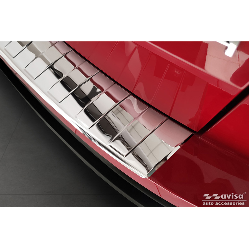 Chrome Stainless Steel Rear bumper protector  Skoda Karoq Facelift incl. Sportline 2022- 'Ribs'