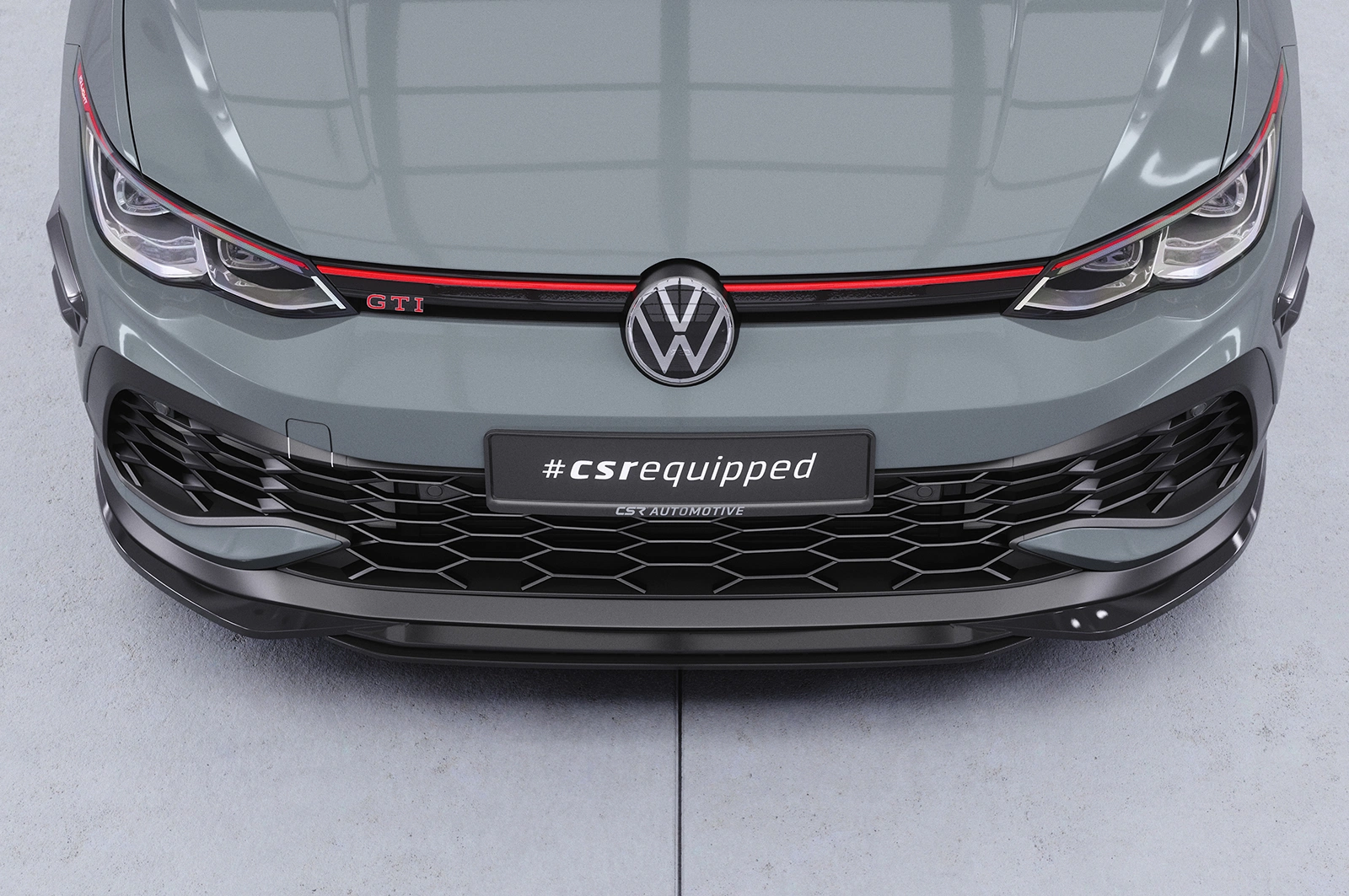 Voorspoiler passend voor VW Golf 8 GTI Clubsport glans zwart