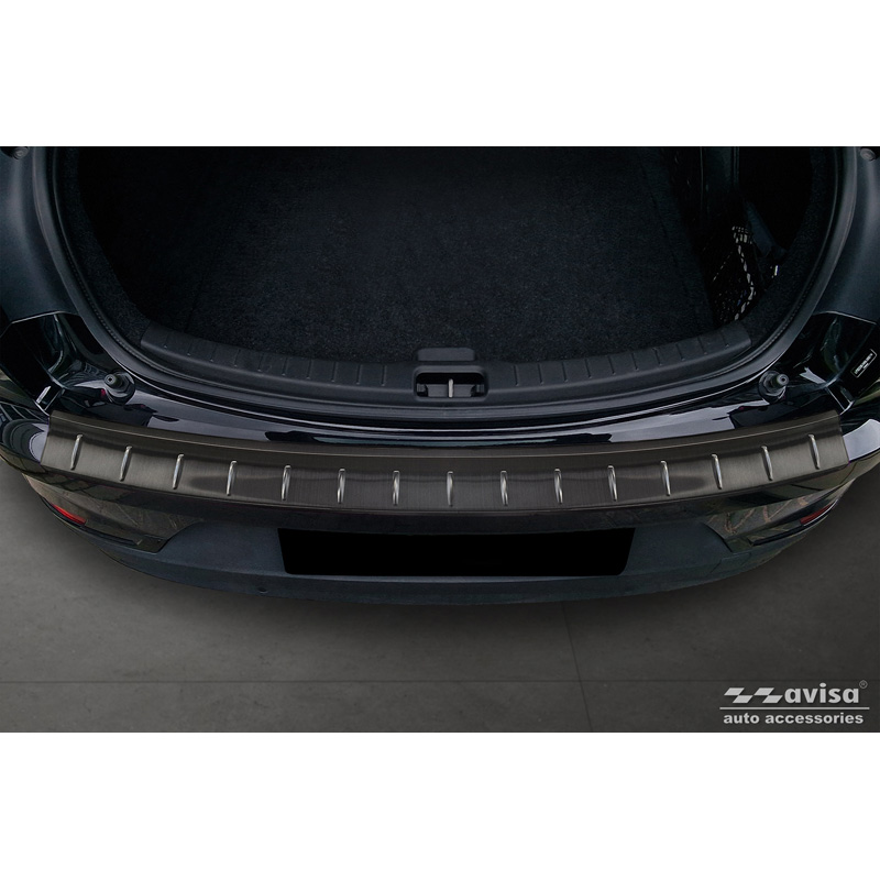 Black Stainless Steel Rear bumper protector  Polestar 2 2019-2023 & Facelift 2023- 'Ribs'