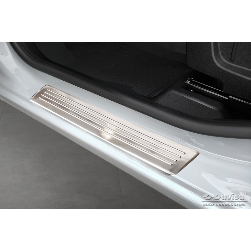 Stainless Steel Door sill protectors  Renault Express Furgon 2021- 'Lines' - 2-pieces