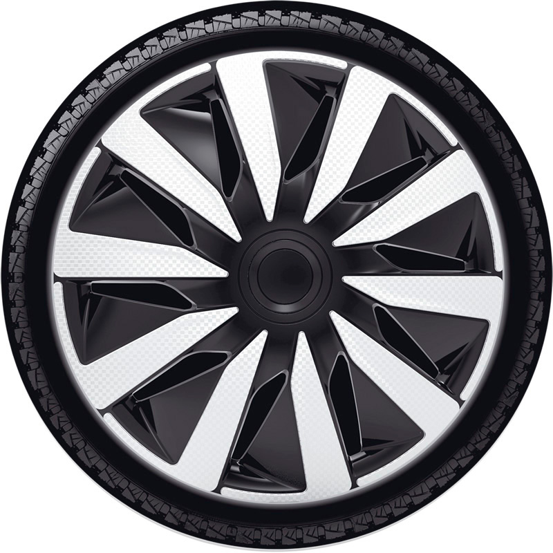 Set J-Tec wheel covers Lazio 13-inch silver/black/carbon-look