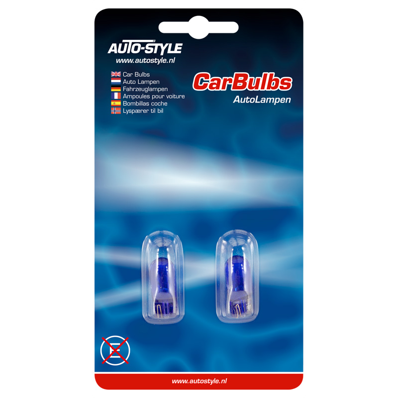 T-10 12V/5W Bulbs 12V Super White (Natural Glass), set of 2 pieces