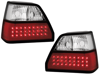 Taillights VW Golf II LED Red/White clear