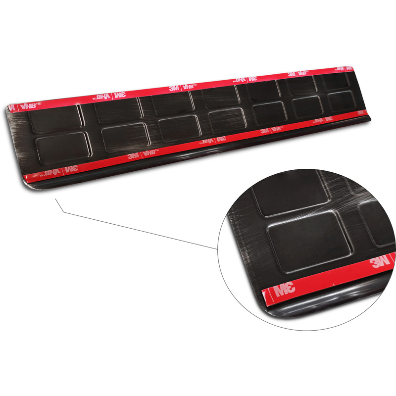 Black Inox door sill protectors  Citroën Jumpy & Spacetourer / Peugeot Expert & Traveller / Toyota Proace 2016- / Opel Vivaro / Zafira Life 2019- / Fiat Scudo & Ulysse 2022- - 'Rectangles' - 2-pieces front doors