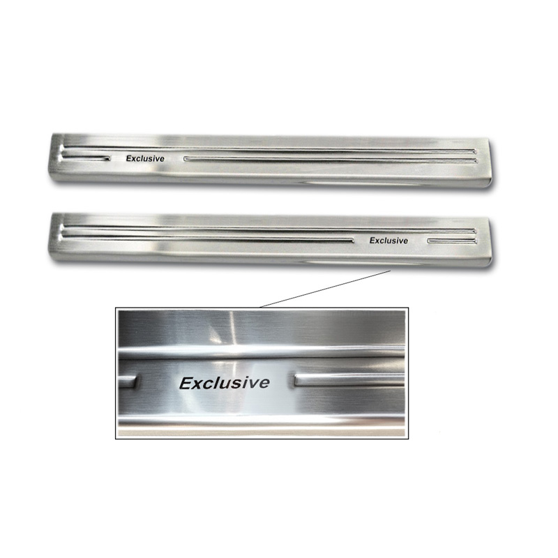 Inox door sill protectors  Mercedes Vito & V-Class W447 2014- - 'Exclusive' - 2-pieces - Version 2.0