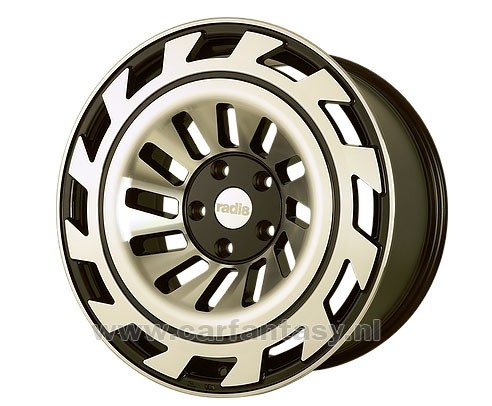 RADI8 T12 8.5x18 5x100 35 Black / Machine Face 66,6 Velgen