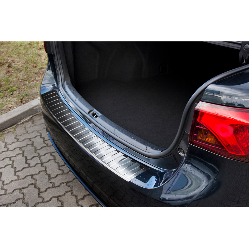 Stainless Steel Rear bumper protector  Toyota Avensis III Sedan Facelift 2015- 'Ribs'
