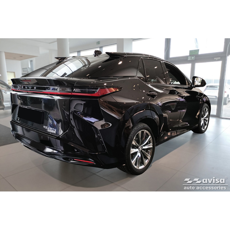 Black Stainless Steel Rear bumper protector  Lexus RZ 2023- 'Ribs'