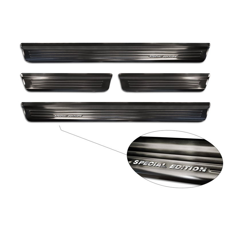 Black Stainless Steel Door sill protectors  Nissan Qashqai III 2021- - 'Special Edition' - 4-pieces