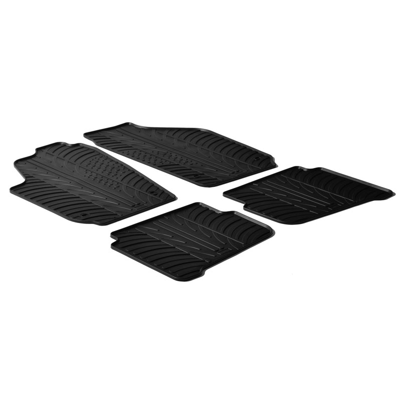 Rubber car mats set  Volkswagen Polo 9N/9N2 2001-2009 & Seat Ibiza/Cordoba 6L 2002-2008 (T profile 4-pieces)