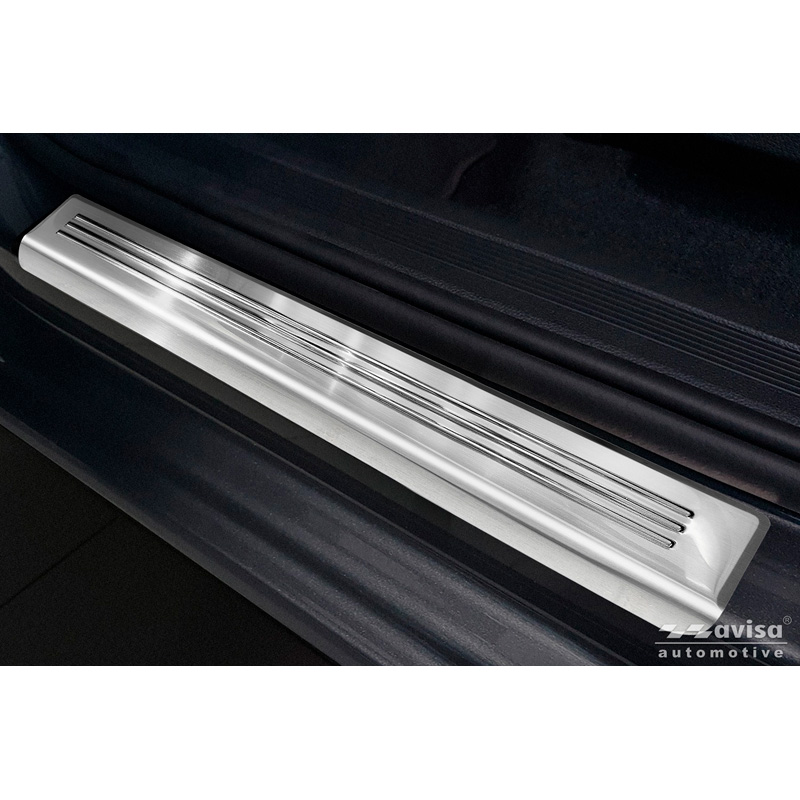 Avisa Inox door sill protectors  Mitsubishi VW Touran III 2015- incl. R-Line - 'Lines' - 4-pieces
