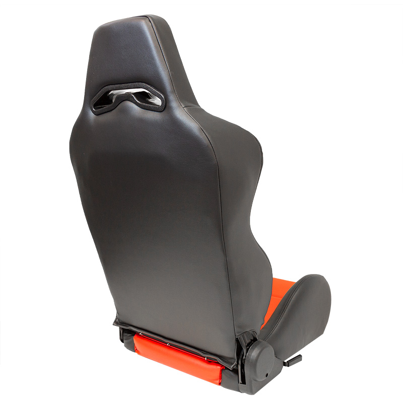 Sport seat 'Eco' - Black/Red Synthetic leather - Right-side reclinable back-rest - incl. slides