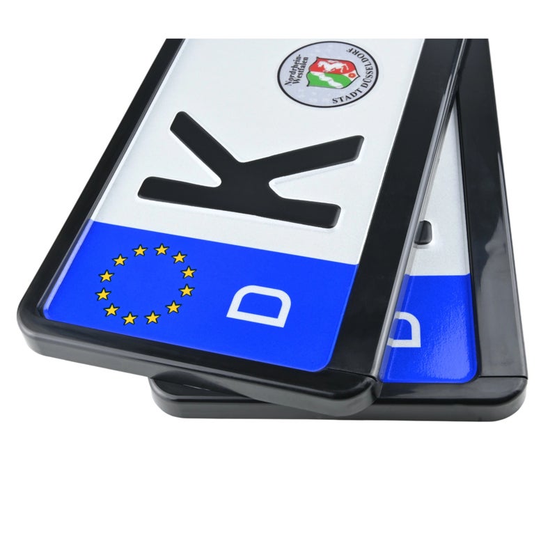 Alti Giri Set Synthetic license plate holders 52,7x12,8cm - Type Autodromo - Black - 2 pieces