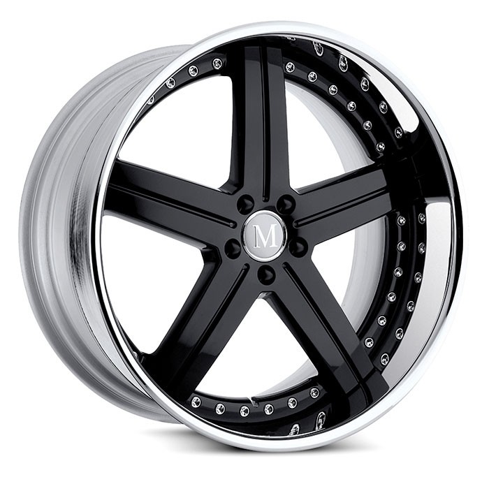 Velgen Mandrus Stuttgart 20x10 5x112 ET54 Glanzend Zwart + Chrom
