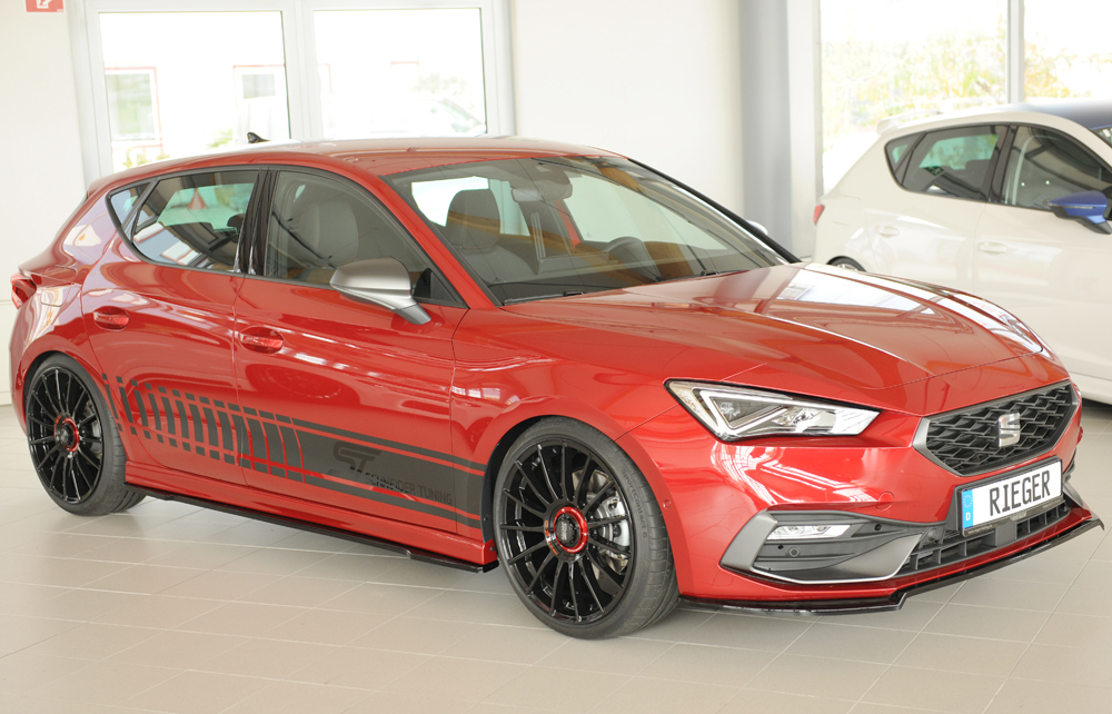 Voorspoiler passend voor Seat Leon KL Rieger glans zwart