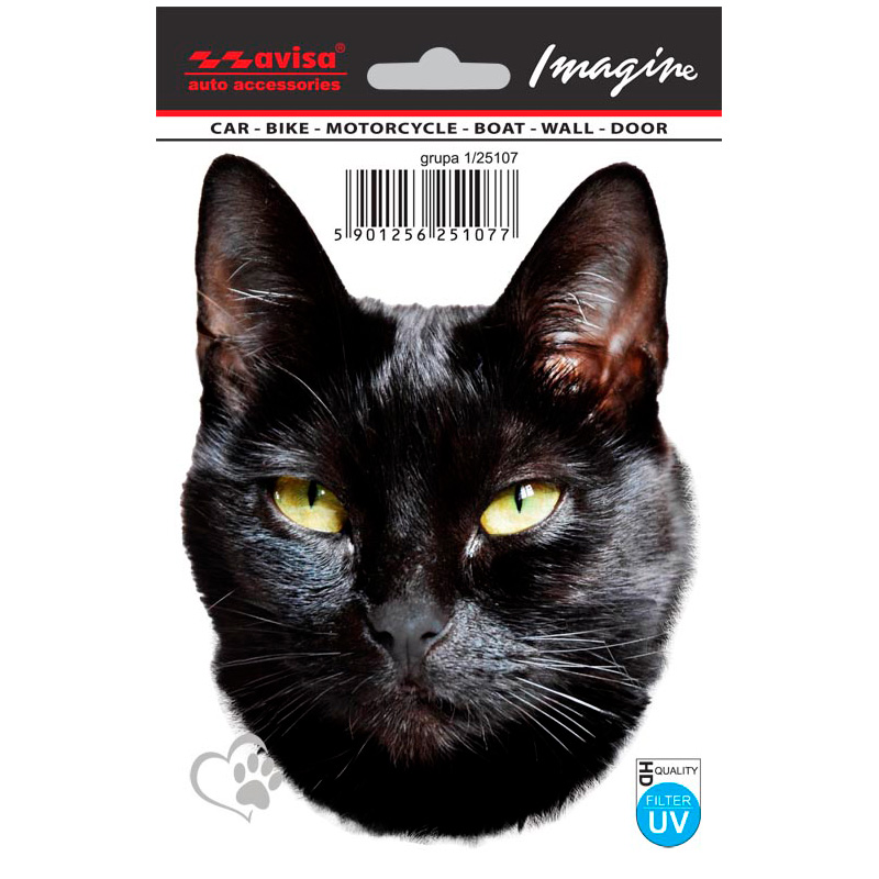 Auto Tattoo Sticker Black Cat - 11x15cm