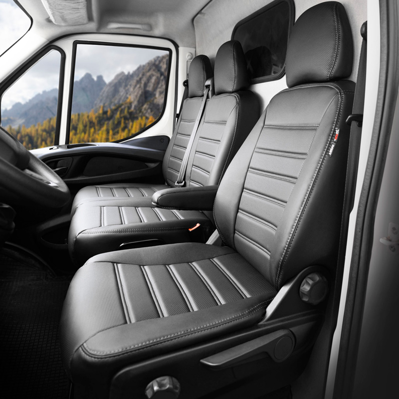 New York Design Artificial leather seat covers 2+1  Volkswagen Crafter/MAN TGE 2017- (Standard) (split in backrest bench)