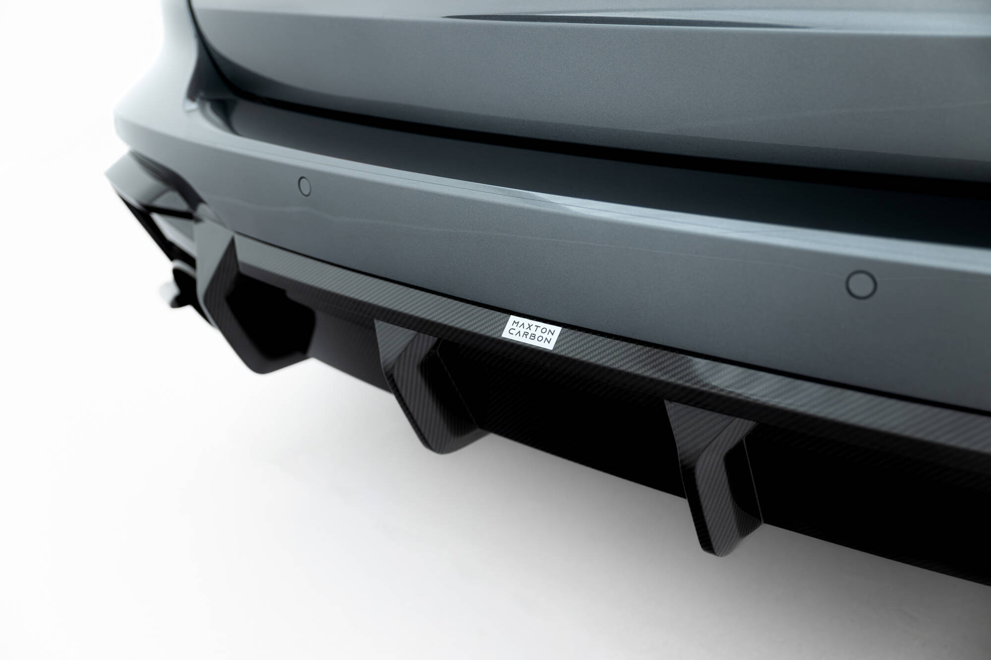 Carbon Fiber Achter Diffuser passend voor Audi RS6 C8 Maxton Glanzend zwart