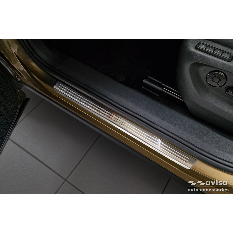 Avisa Stainless Steel Door sill protectors  Skoda Kodiaq II (PS7) 2024- 'Lines' - 4-pieces