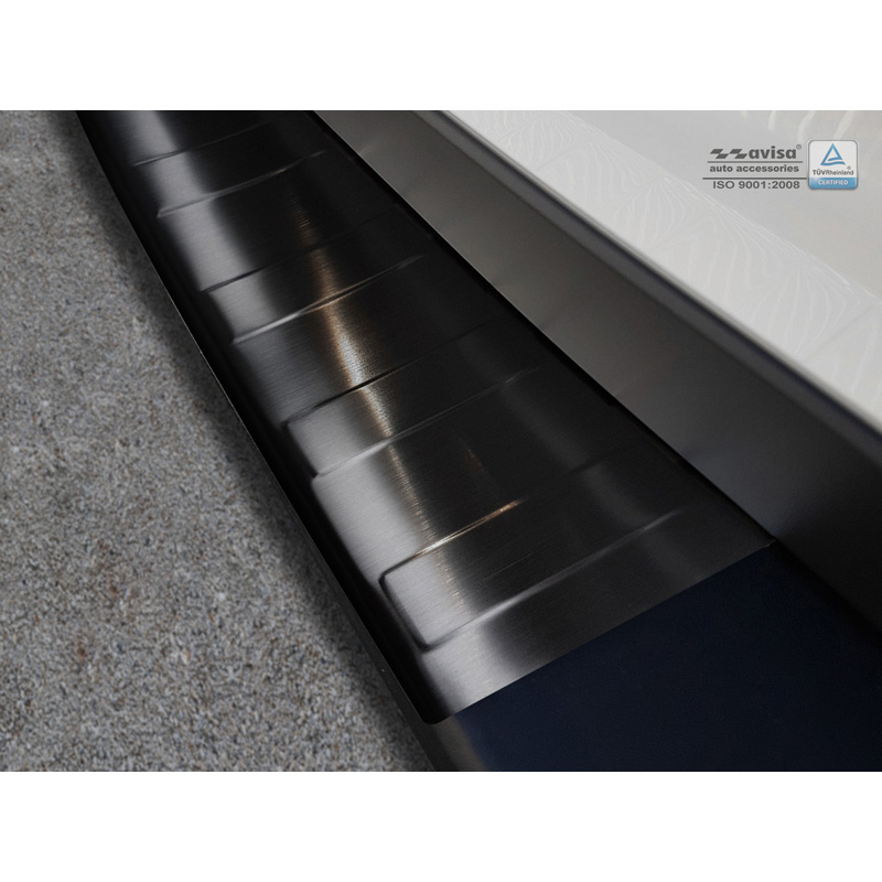 Black Stainless Steel Rear bumper protector  Volkswagen Crafter & MAN TGE 2017- 'Ribs'