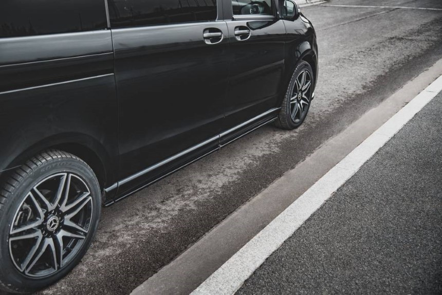 Zijskirts passend voor Mercedes V-Klasse W447 AMG-Line Maxton Design glans zwart