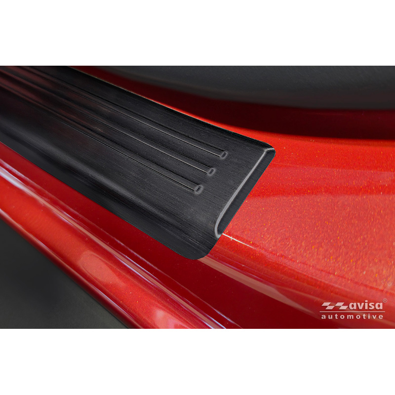 Avisa Black Stainless Steel door sill protectors  Opel Frontera (EV) 2024- - 'Lines' - 4-pieces