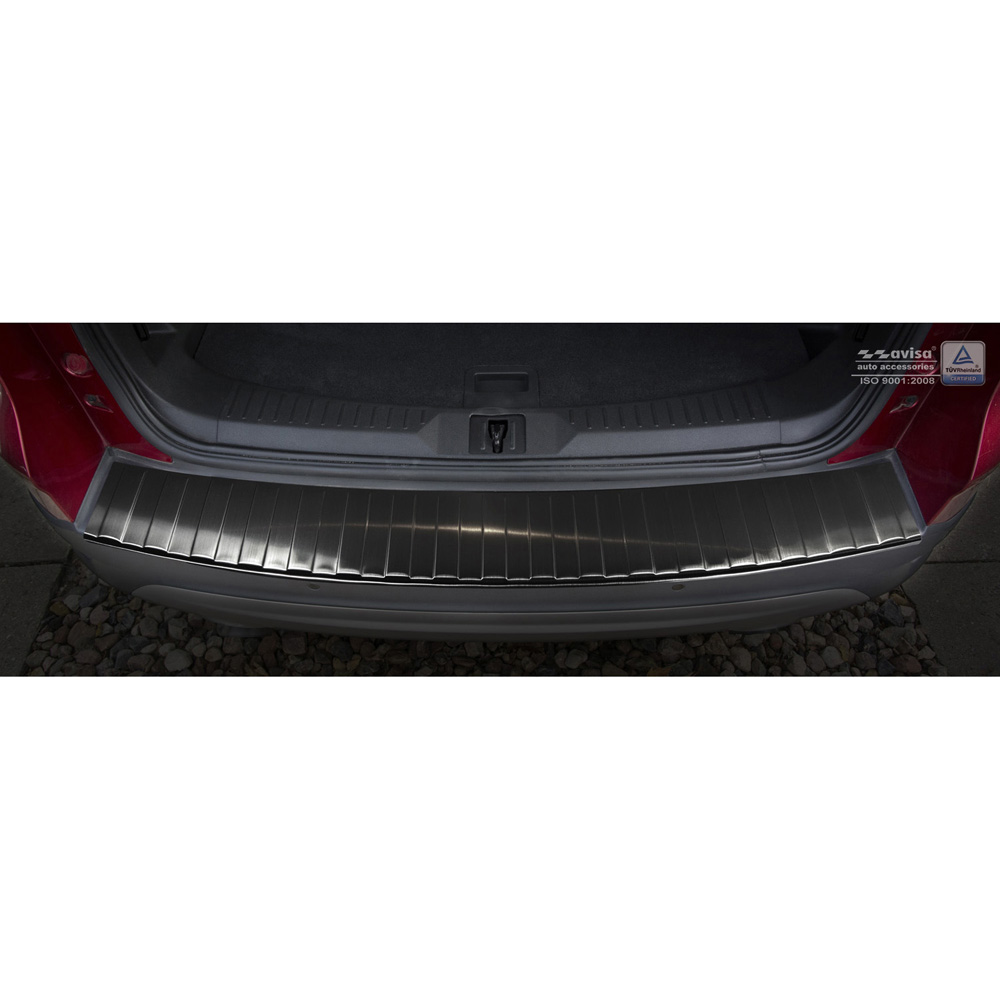 Black Stainless Steel Rear bumper protector  Ford Kuga II 2013-2019 'Ribs'