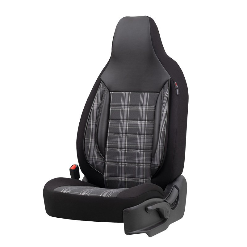Universal Fabric 'CityBug' Seat cover set 'Sports' Black/Grey/White - 9-pieces -  Side-Airbags