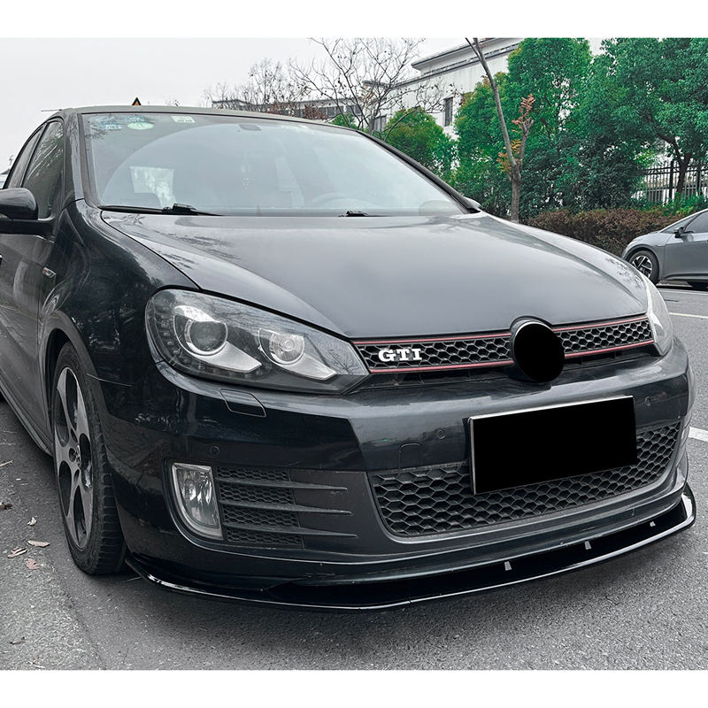 Front spoiler lip  Volkswagen Golf VI GTi 2008-2012 (Glossy Black ABS)