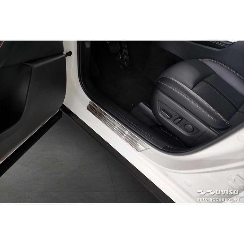 Inox door sill protectors  Mazda CX-60 (KH) 2022- - 'Lines' - 4-pieces