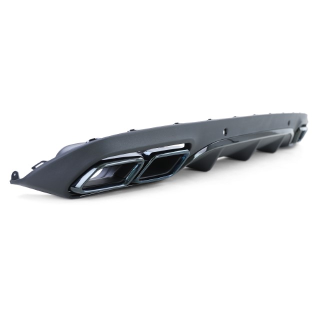Diffuser passend voor Mercedes C205 A205 Coupe / Cabrio 15-19 C63 Design Zwart