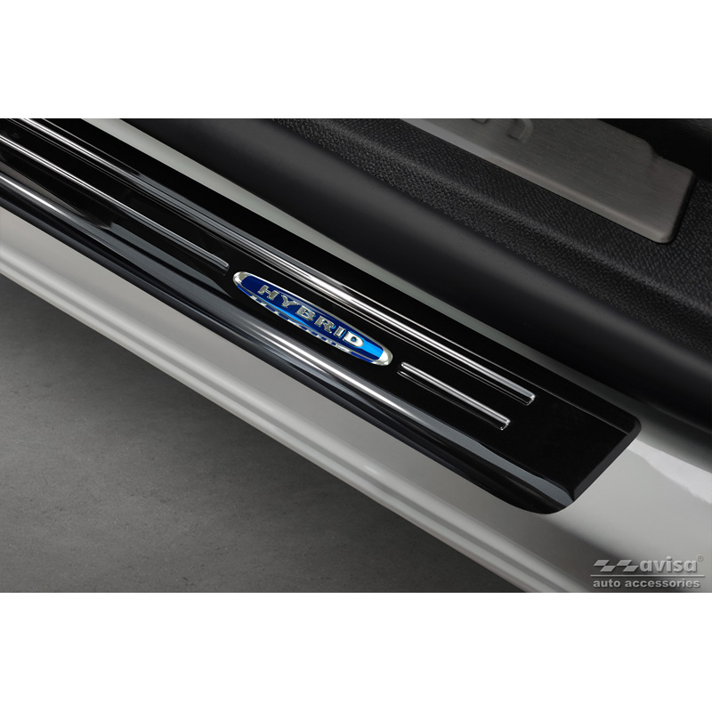 Black Inox door sill protectors  Citroën C5 Aircross 2018- Incl. Facelift 'Hybrid' - 4-pieces