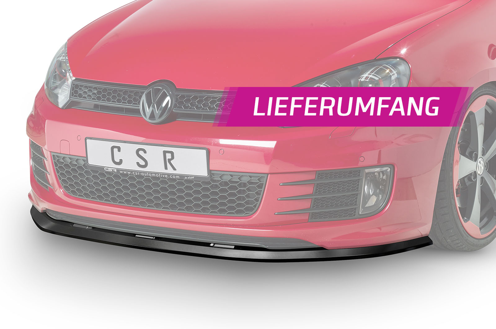 Voorspoiler passend voor VW Golf 6 GTI/GTD Glans Zwart – 2008–2012