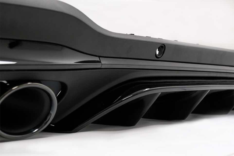 Diffuser passend voor Mercedes GLC X253 (2020-..) Facelift GLC43 incl. Uitlaat Stukken Zwart