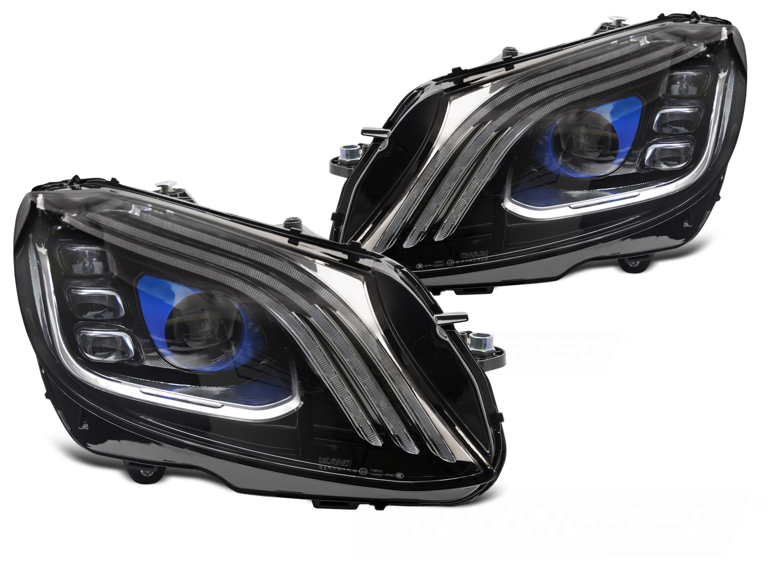 Headlights Mercedes C-Class W205 Full LED Tube Black