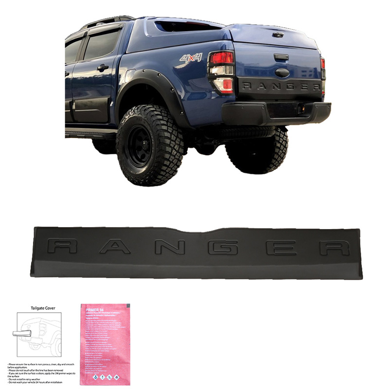 Tailgate Cover  Ford Ranger T6/T7/T8 2012-2022 - Version 3 - Matt black
