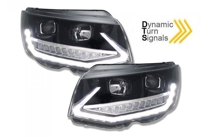 Headlights VW T6 Multivan/Transporter Dynamic Tube Black