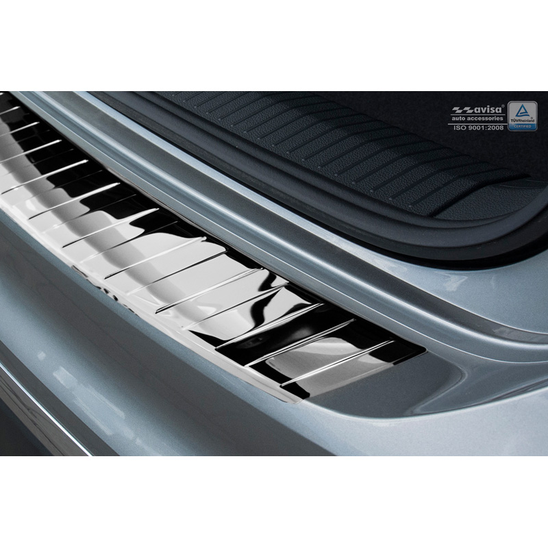 Chrome Stainless Steel Rear bumper protector  Volkswagen Tiguan II incl. Allspace & R-Line 2016-2020 & FL 2020-2024 'Ribs'