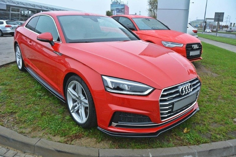 Voorspoiler passend voor Audi S5 / A5 S-Line F5 Coupe / Sportback V.1 Glanzend Zwart