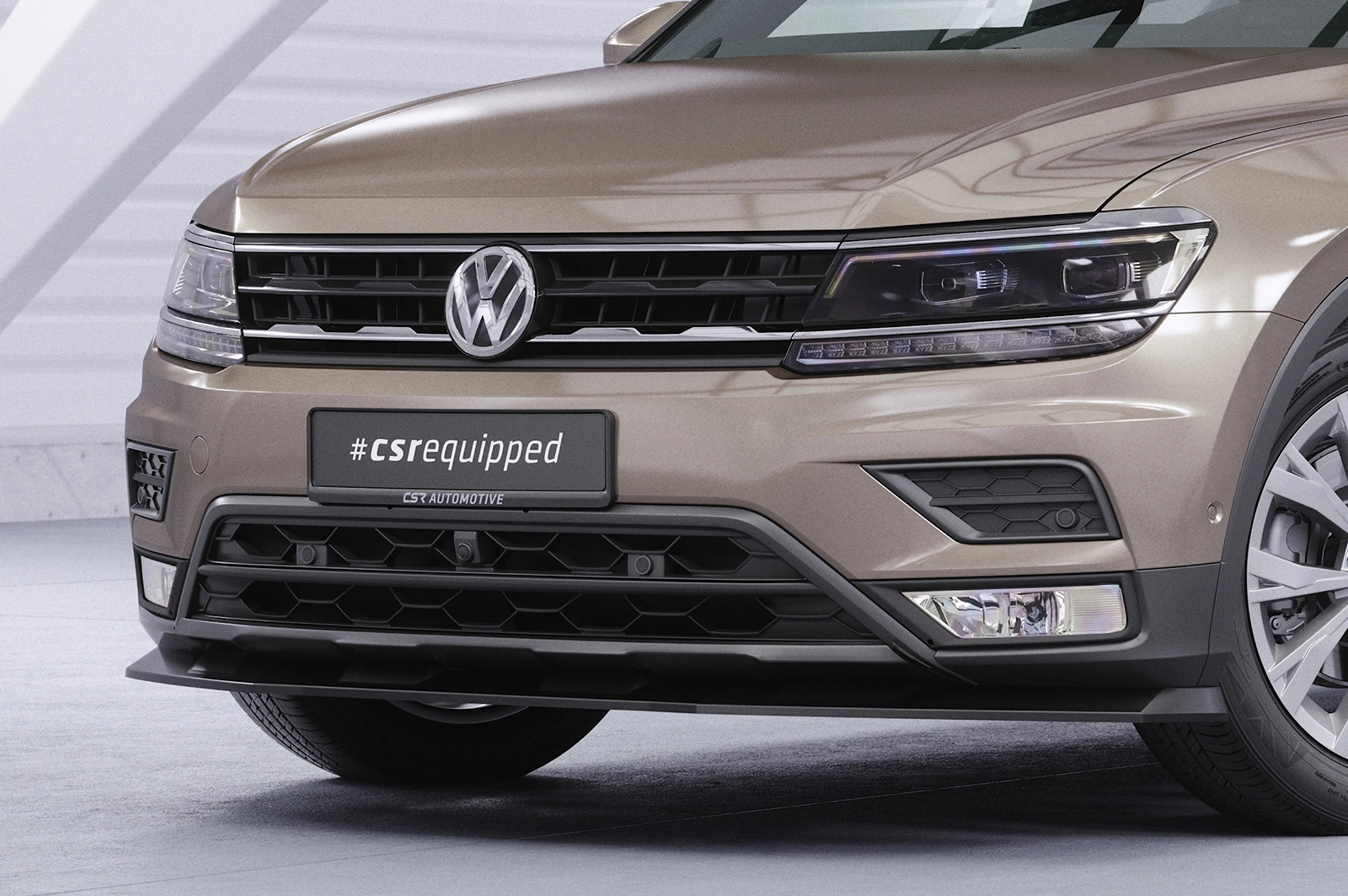 Voorspoiler passend voor VW Tiguan 2 (Typ AD) Basis glans zwart 2016–06/2020