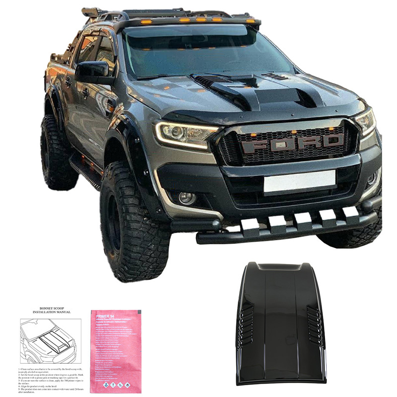 Bonnet Scoop  Ford Ranger T7/T8 2015-2022 - Gloss black